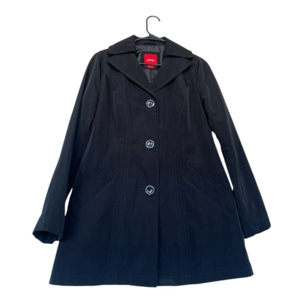Espirit Black Button-Up Coat Size M